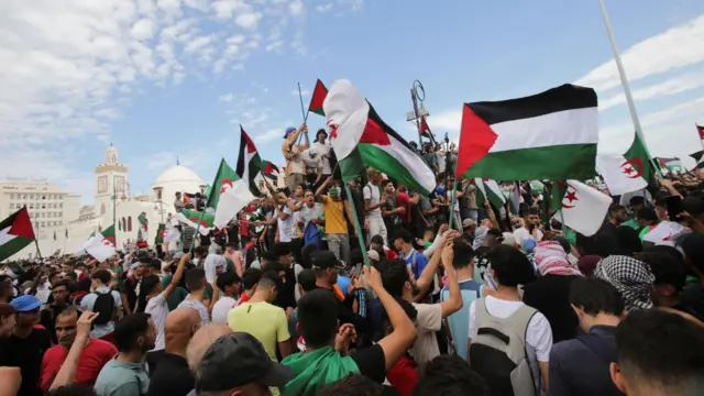 مظاهرة في الجزائر العاصمة دعماً للفلسطينيين