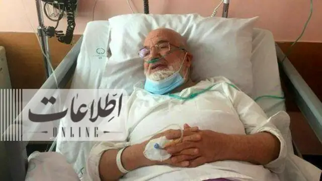 عکسی که سایت روزنامه اطلاعات از آقای کروبی در بیمارستان منتشر کرده است