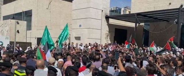 من مظاهرة في عمّان بعد عملية طوفان الأقصى