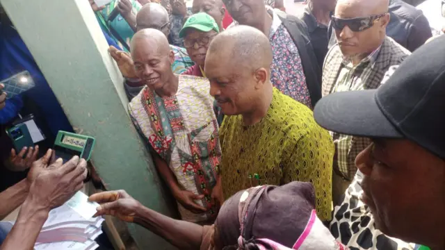 Samuel Anyanwu nke PDP mgbe ọ tụrụ vootu