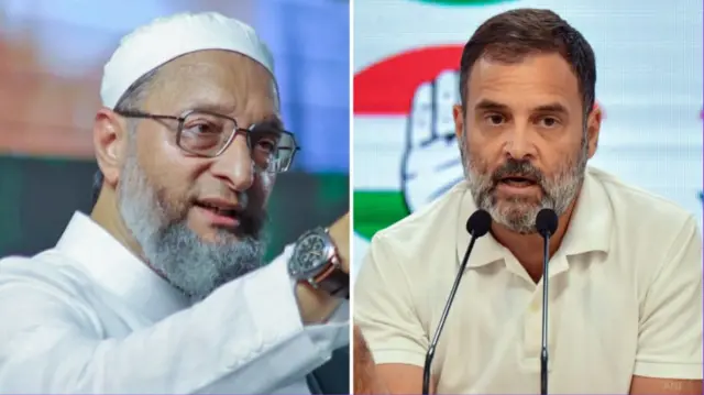 असदुद्दीन ओवैसी और राहुल गांधी