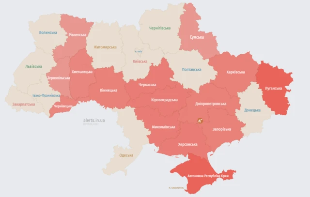 карта воздушной тревоги