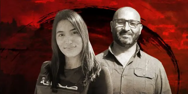 Muhabir Farah Omar ve kameraman Rabih al-Maamari