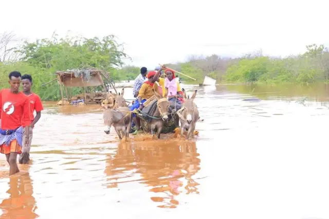 Gaari Dameer iyo dad kii la socday oo biyaha dhex maraya
