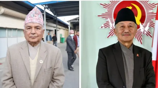 नेपाली कांग्रेस के नेता रामचंद्र पौडेल और सीपीएन (यूएमएल) के उम्मीदवार सुभाष चंद्र नेमवांग