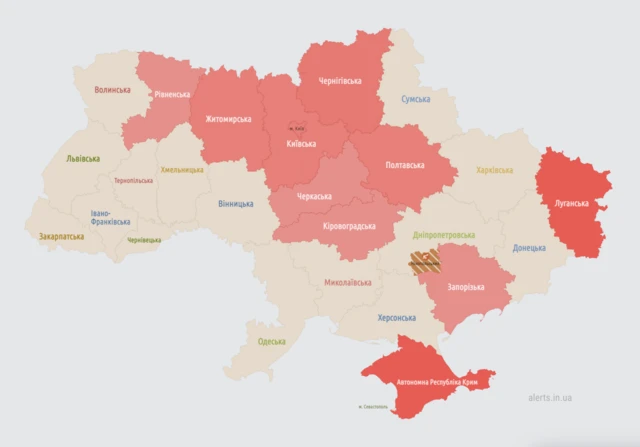 Карта воздушных тревог