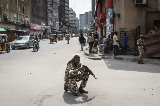 Soldiers for Lagos Street for Post election gbas-gbos