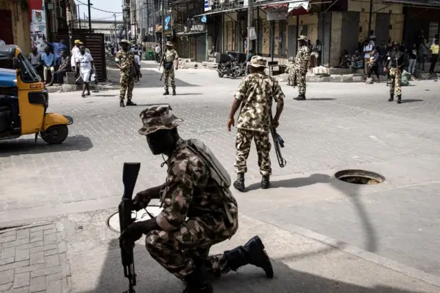 Soldiers for Lagos Street for Post election gbas-gbos