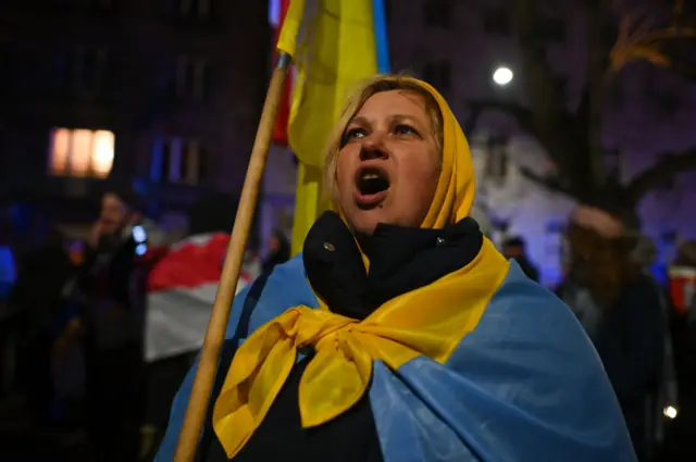 Марш солидарности с Украиной в Кракове