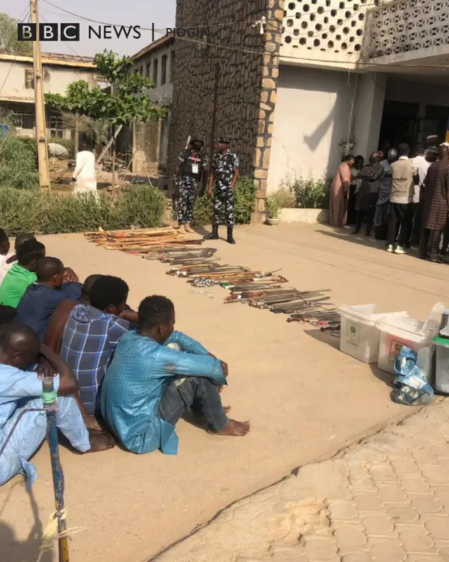 Kano state police command arrested suspected thugs