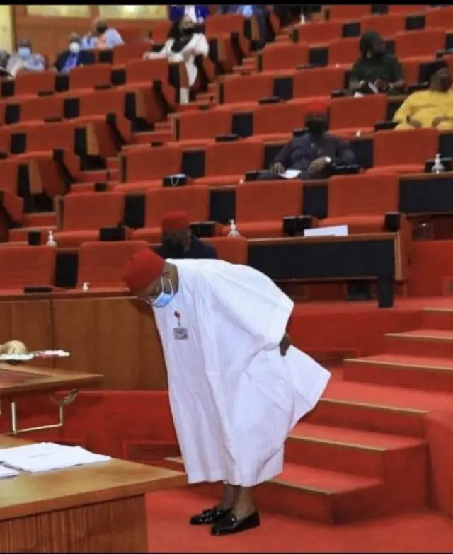 Chmaroke Nnamani dey how inside di hallow chamber of di Nigeria Senate