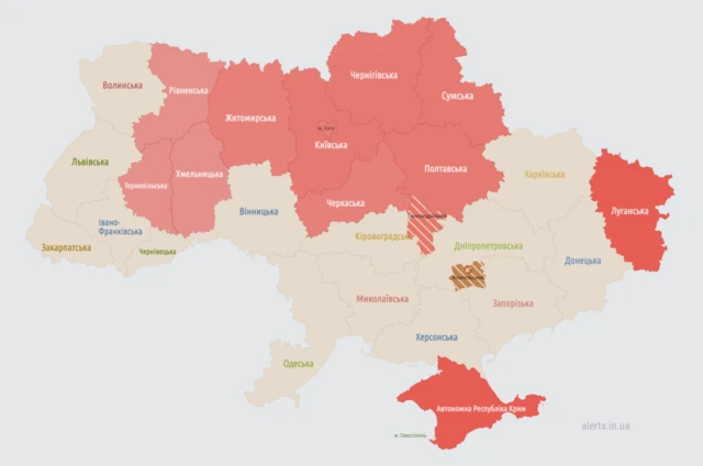 Карта воздушных тревог