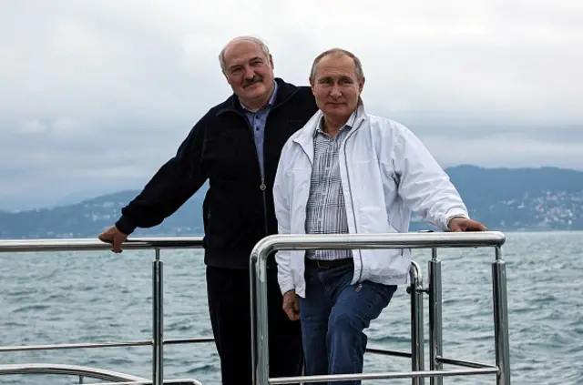 Лукашенко и Путин, фото 2021 года