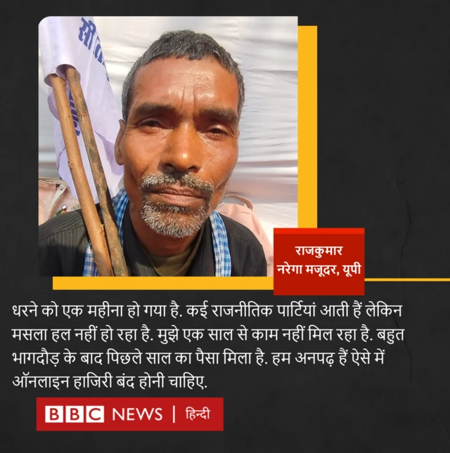दिल्ली के जंतर मंतर पर नरेगा मजदूरों का धरना प्रदर्शन