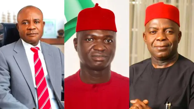 Peter Mba, Francis Nwifuru, Alex Otti/Facebook