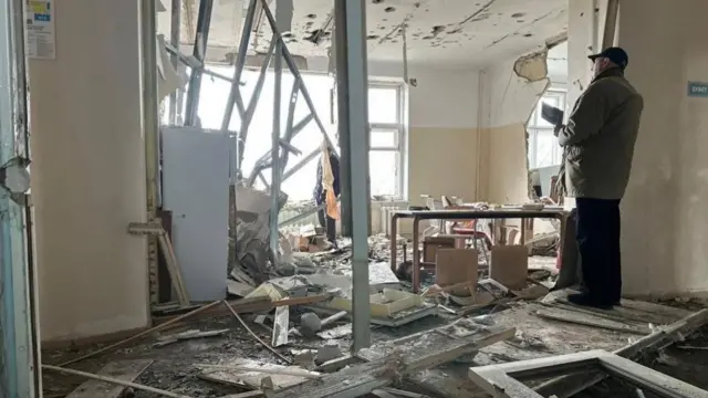 Последствия ночного удара по больнице в Херсоне