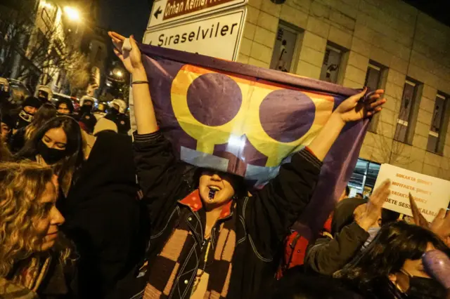 Geçen yılki Feminist Gece Yürüyüşü'nden bir kare