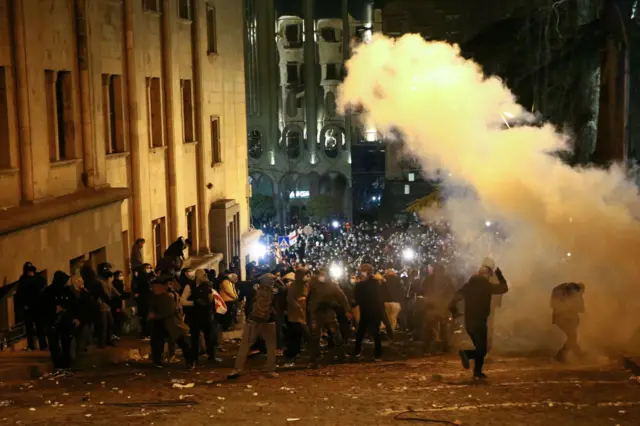 Georgian protesters