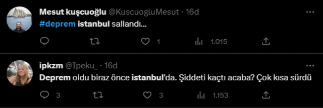 deprem paylaşımları