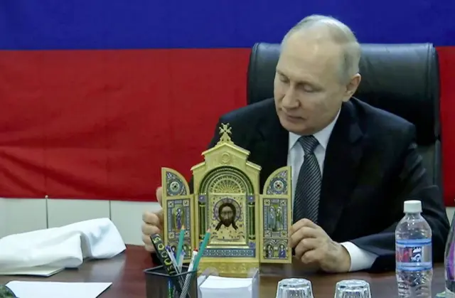 Путин на оккупированных территориях: кадр из видео Кремля