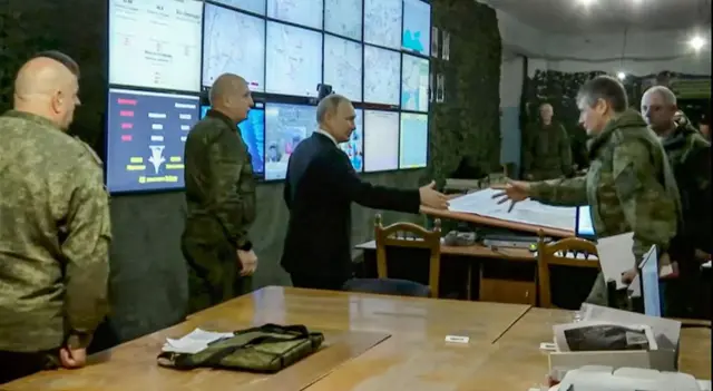 Путин на оккупированных территориях: кадр из видео Кремля