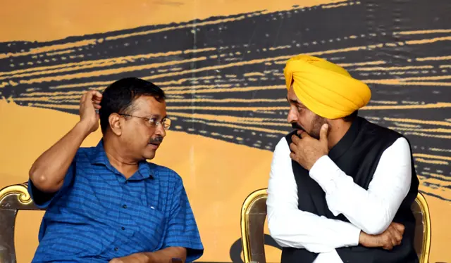 भगवंत मान और अरविंद केजरीवाल