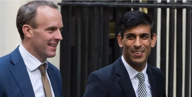 प्रधानमंत्री ऋषि सुनक के साथ डोमिनिक राब