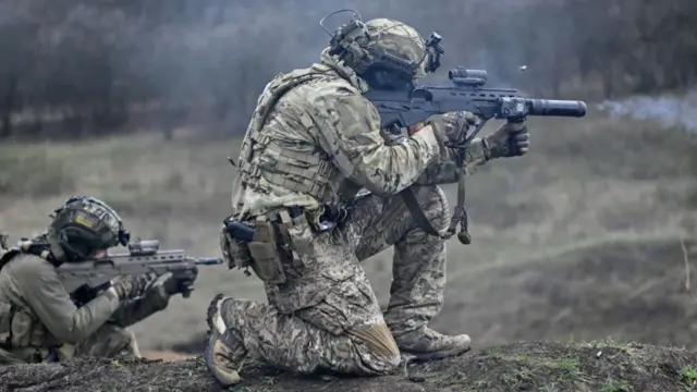 Украинские ССО во время упражнений