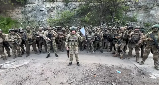 Евгений Пригожин со своими наемниками в Бахмуте
