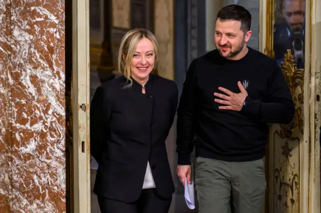 Джорджия Мелони и Владимир Зеленский