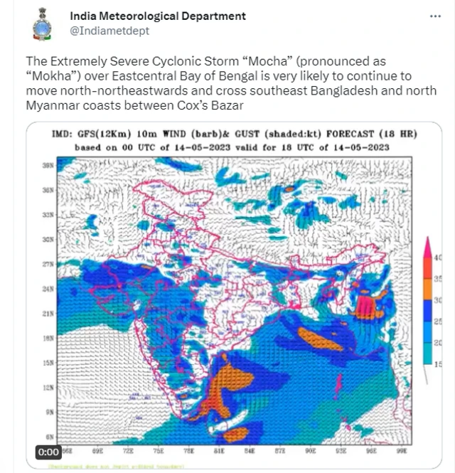 সাইক্লোনের অবস্থান