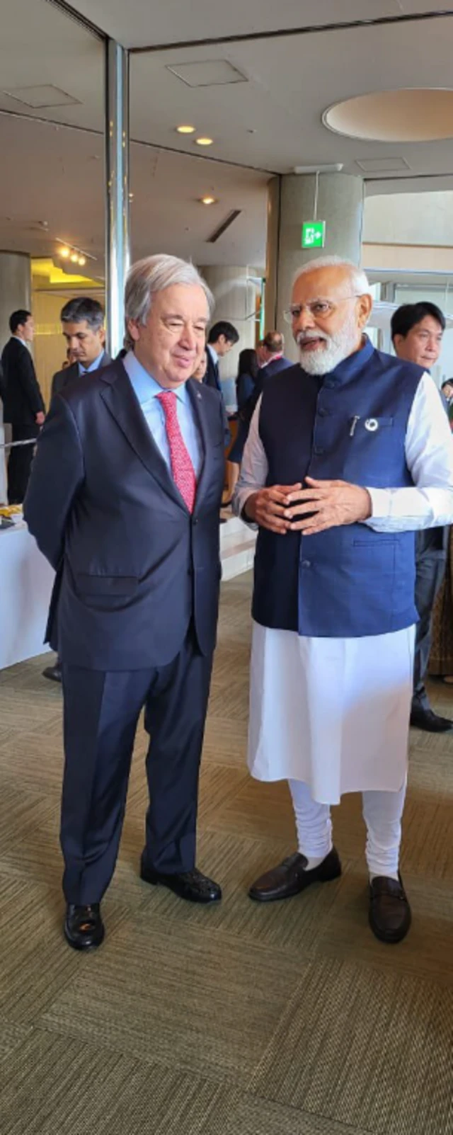 यूएन के महासचिव एंतोनिया गुतारेस के साथ पीएम मोदी