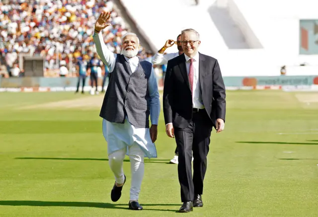 पीएम मोदी के साथ ऑस्ट्रेलिया के पीएम अहमदाबाद में