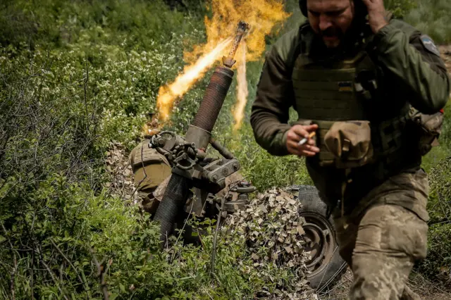 Украинский военный под Бахмутом