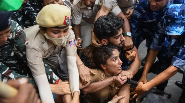 पहलवानों का प्रदर्शन