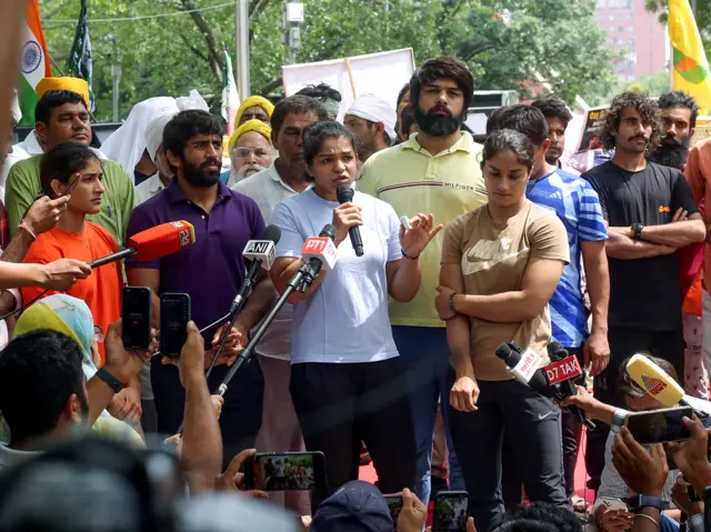 पहलवानों का प्रदर्शन