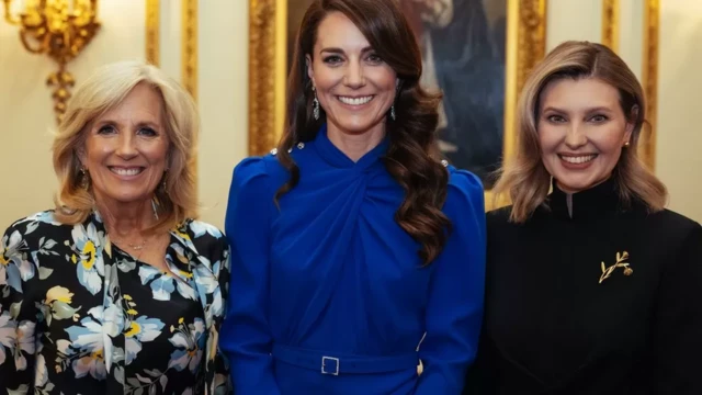 Đệ nhất phu nhân Mỹ Jill Biden, Công nương xứ Wales và Olena Zelenska, Đệ nhất phu nhân Ukraine tại tiệc chiêu đãi trước Lễ Đăng quang