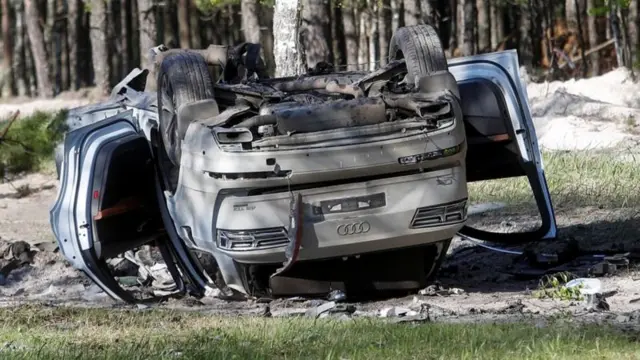 Автомобиль Прилепина после взрыва