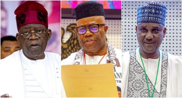 Tinubu, Akpabio ati Abbas