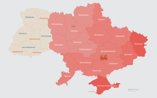 Карта воздушных тревог
