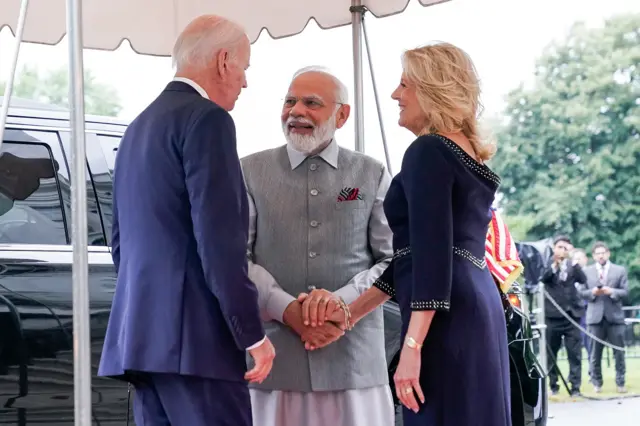 पीएम मोदी और जिल बाइडन
