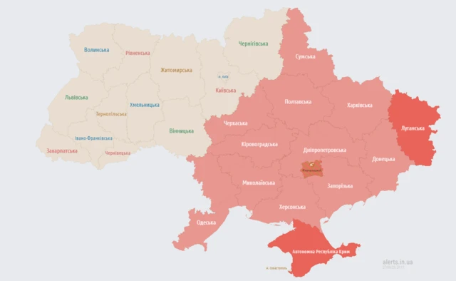 карта воздушных тревог