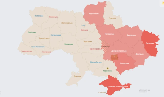 карта воздушной тревоги