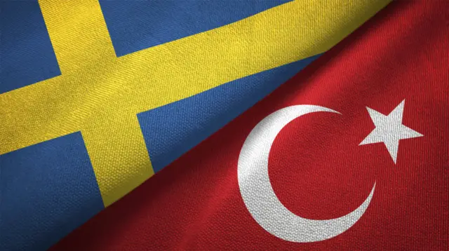 isveç ve türkyie bayrakları