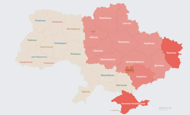 карта воздушной тревоги
