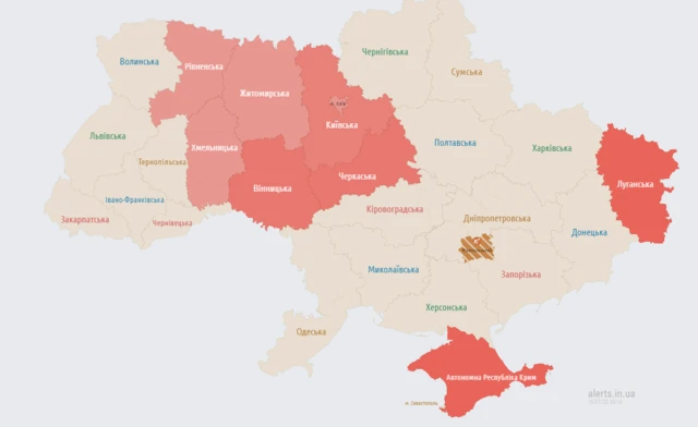 карта воздушной тревоги