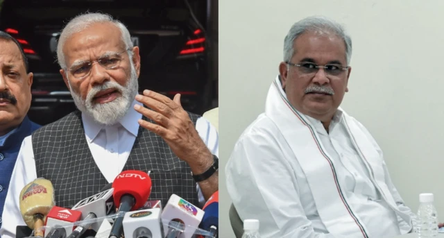 नरेंद्र मोदी और भूपेश बघेल