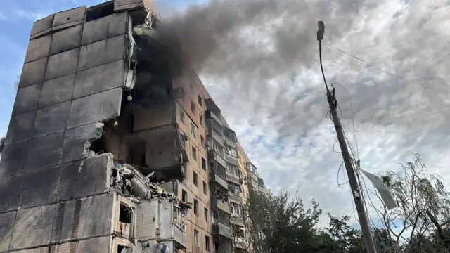 последствия обстрела в Кривом Роге