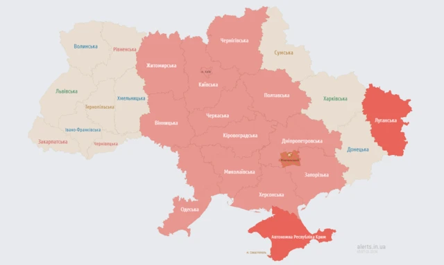 карта воздушной тревоги