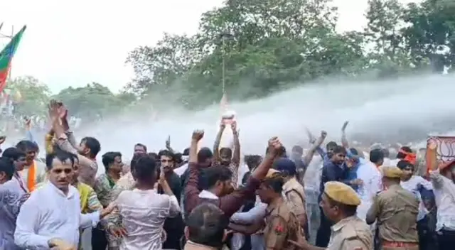 राजस्थान में बीजेपी का विरोध प्रदर्शन